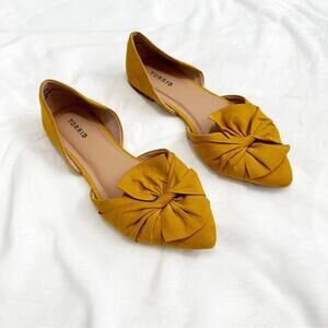 Torrid twist bow d’orsay flat yellow sandal size 12WW wide plus